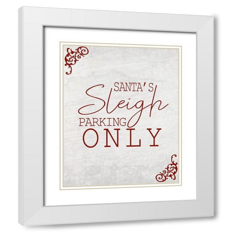 Sleigh Parking White Modern Wood Framed Art Print with Double Matting by Kimberly, Allen