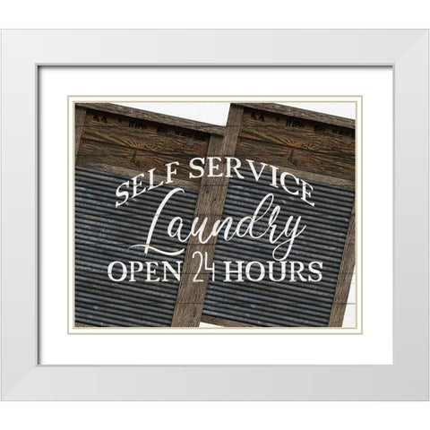 Self Service White Modern Wood Framed Art Print with Double Matting by Kimberly, Allen
