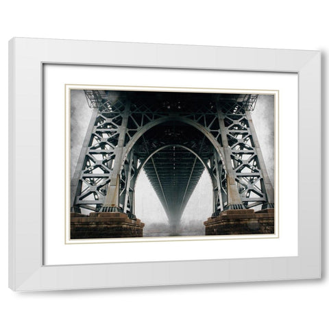 Under the Bridge White Modern Wood Framed Art Print with Double Matting by Kimberly, Allen