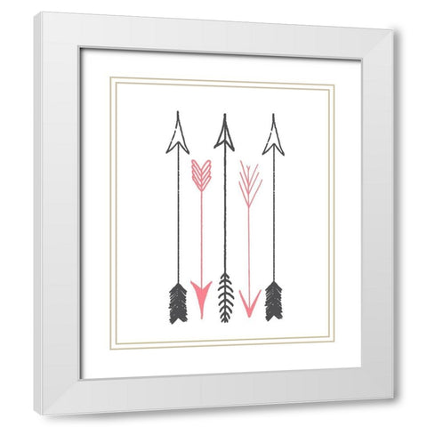 Have Courage 2 White Modern Wood Framed Art Print with Double Matting by Kimberly, Allen