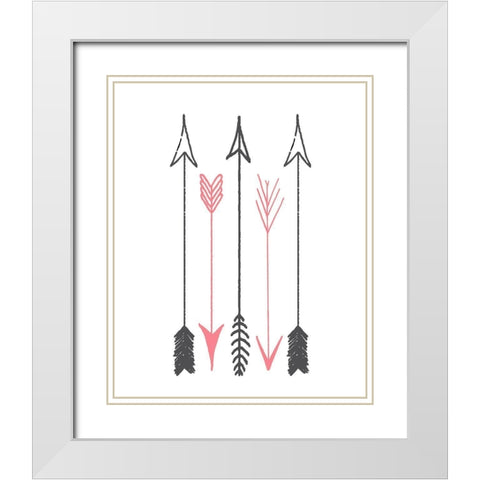 Have Courage 2 White Modern Wood Framed Art Print with Double Matting by Kimberly, Allen