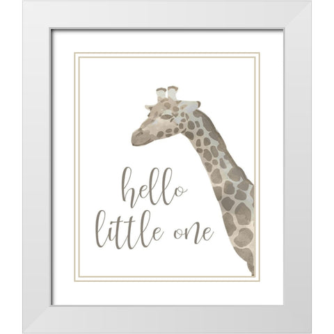 Hello Little One Taupe White Modern Wood Framed Art Print with Double Matting by Kimberly, Allen
