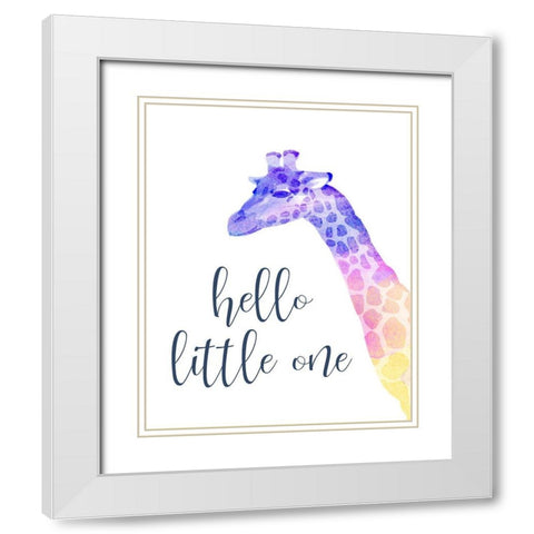 Hello Little One White Modern Wood Framed Art Print with Double Matting by Kimberly, Allen