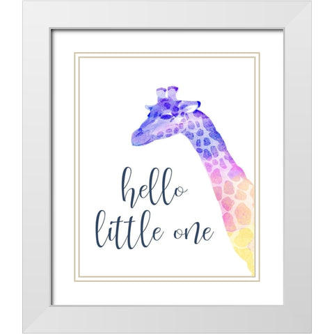 Hello Little One White Modern Wood Framed Art Print with Double Matting by Kimberly, Allen