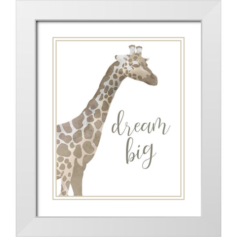 Dream Big Taupe White Modern Wood Framed Art Print with Double Matting by Kimberly, Allen