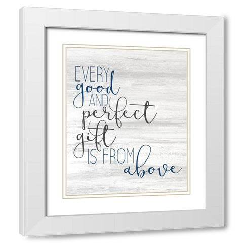 Perfect Gift blue White Modern Wood Framed Art Print with Double Matting by Kimberly, Allen