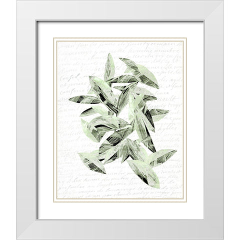 Falling Leaves 1 White Modern Wood Framed Art Print with Double Matting by Kimberly, Allen