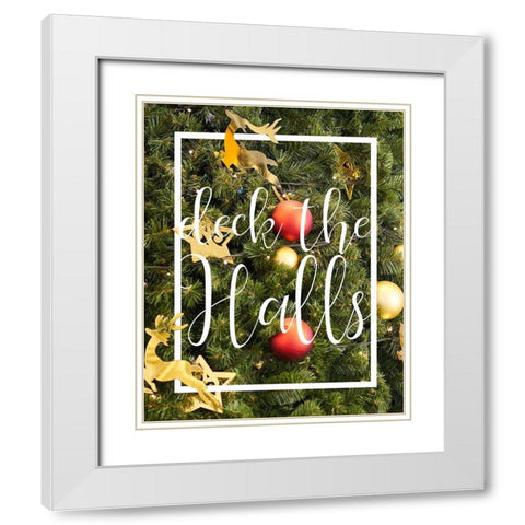 Deck the Halls Foliage White Modern Wood Framed Art Print with Double Matting by Kimberly, Allen