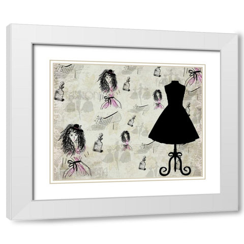 Fashionista White Modern Wood Framed Art Print with Double Matting by Allen, Kimberly
