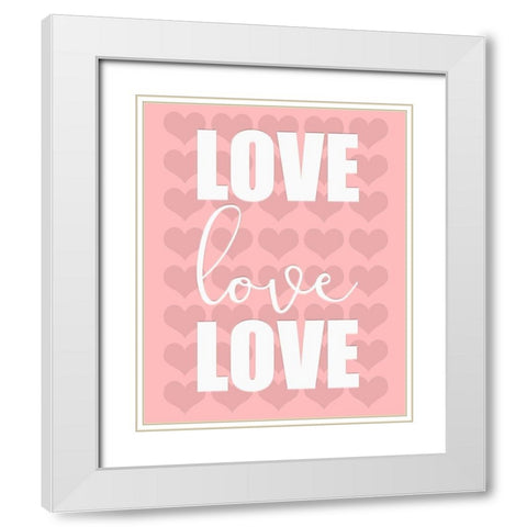 Love 1 White Modern Wood Framed Art Print with Double Matting by Kimberly, Allen