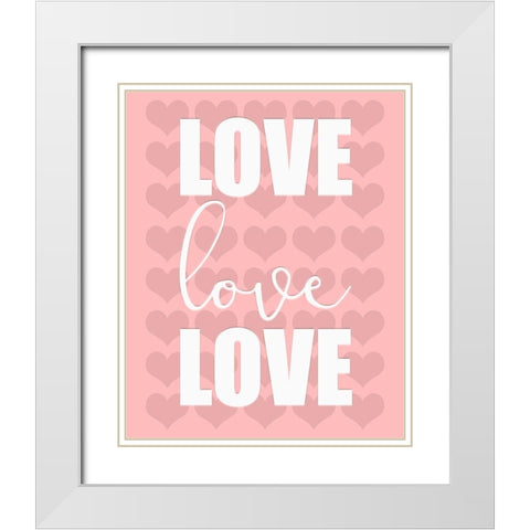 Love 1 White Modern Wood Framed Art Print with Double Matting by Kimberly, Allen