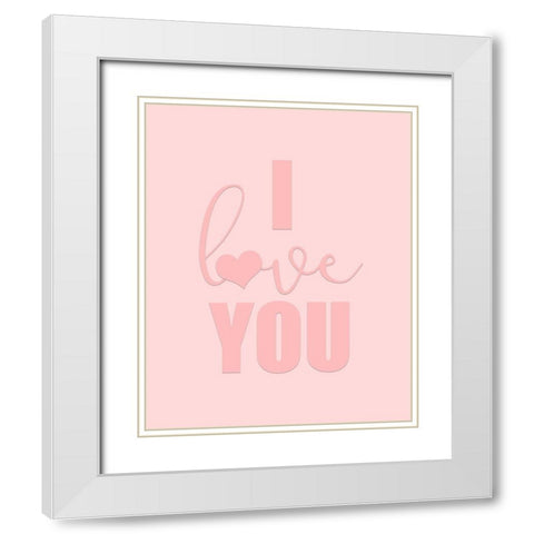 Love 2 White Modern Wood Framed Art Print with Double Matting by Kimberly, Allen
