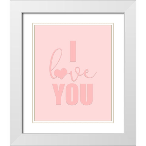 Love 2 White Modern Wood Framed Art Print with Double Matting by Kimberly, Allen