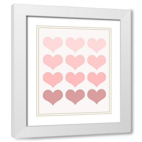 Love 5 White Modern Wood Framed Art Print with Double Matting by Kimberly, Allen