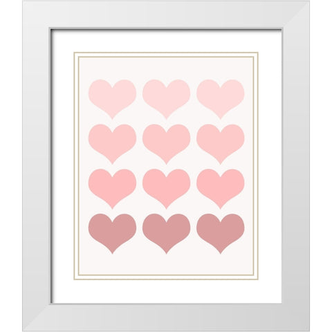 Love 5 White Modern Wood Framed Art Print with Double Matting by Kimberly, Allen