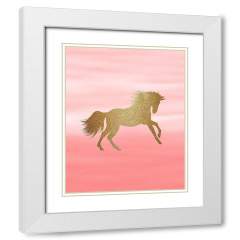 Ombre Pink 1 White Modern Wood Framed Art Print with Double Matting by Kimberly, Allen