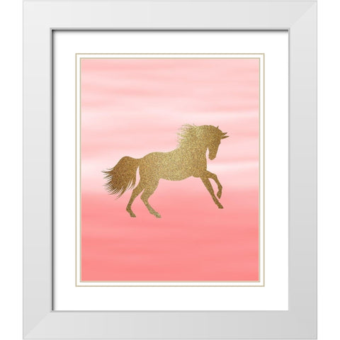 Ombre Pink 1 White Modern Wood Framed Art Print with Double Matting by Kimberly, Allen