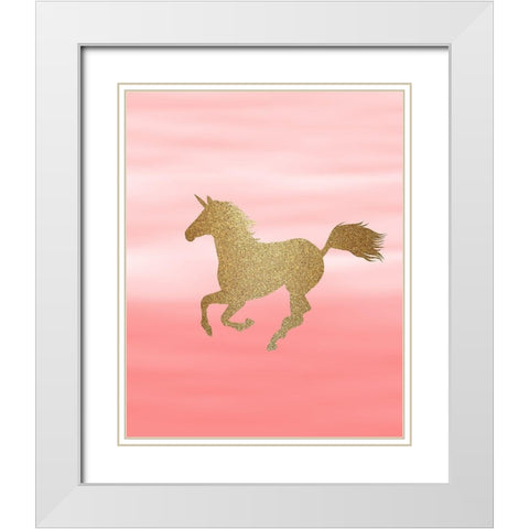 Ombre Pink 3 White Modern Wood Framed Art Print with Double Matting by Kimberly, Allen