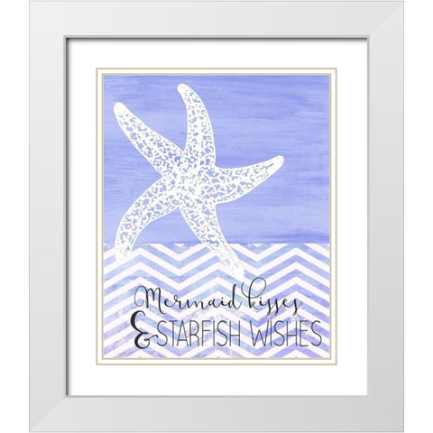 Mermaid Kisses White Modern Wood Framed Art Print with Double Matting by Kimberly, Allen