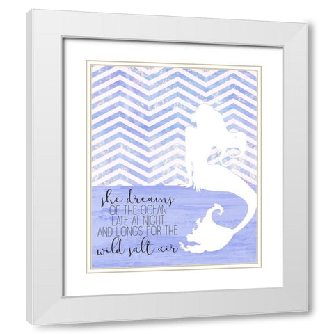 She Dreams White Modern Wood Framed Art Print with Double Matting by Kimberly, Allen