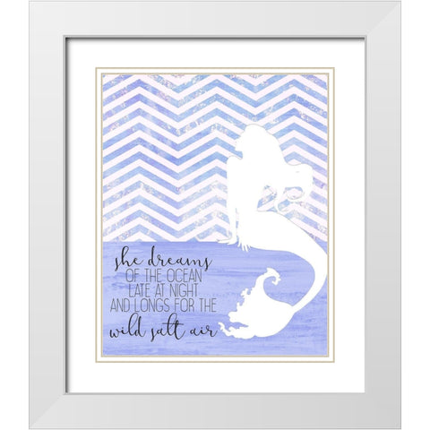 She Dreams White Modern Wood Framed Art Print with Double Matting by Kimberly, Allen