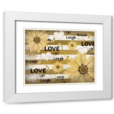 Love Dream Laugh White Modern Wood Framed Art Print with Double Matting by Allen, Kimberly