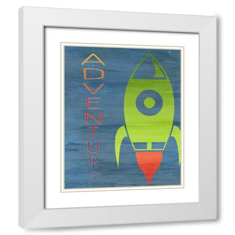 Space Explore 2 White Modern Wood Framed Art Print with Double Matting by Kimberly, Allen