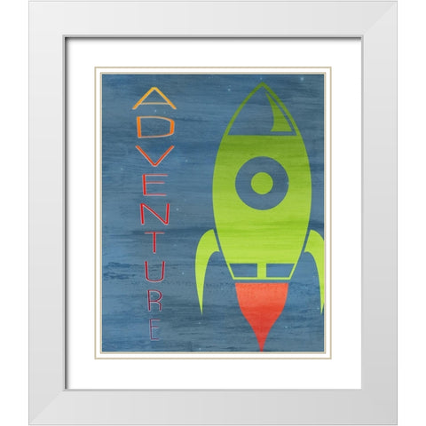 Space Explore 2 White Modern Wood Framed Art Print with Double Matting by Kimberly, Allen