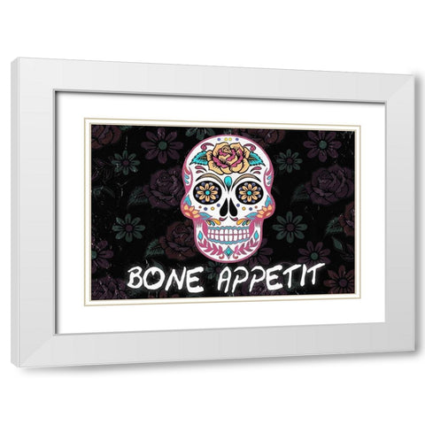 Bone Appetit White Modern Wood Framed Art Print with Double Matting by Kimberly, Allen