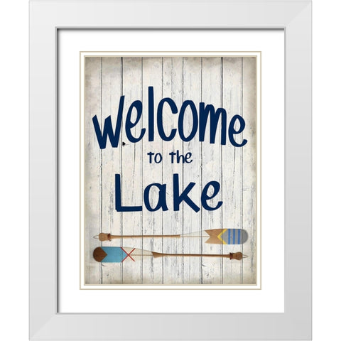 Welcome to the Lake White Modern Wood Framed Art Print with Double Matting by Kimberly, Allen