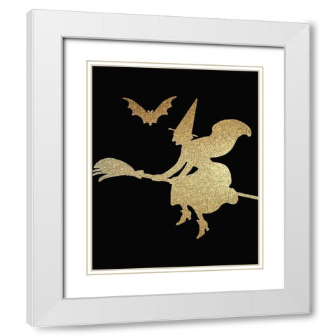 Halloween Gold 3 White Modern Wood Framed Art Print with Double Matting by Kimberly, Allen