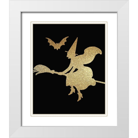 Halloween Gold 3 White Modern Wood Framed Art Print with Double Matting by Kimberly, Allen