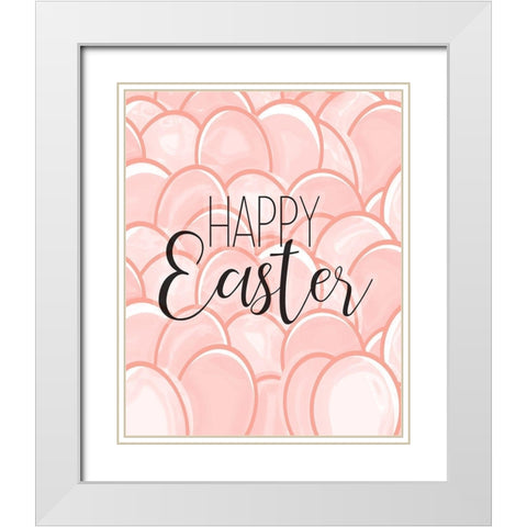 Happy Easter White Modern Wood Framed Art Print with Double Matting by Kimberly, Allen