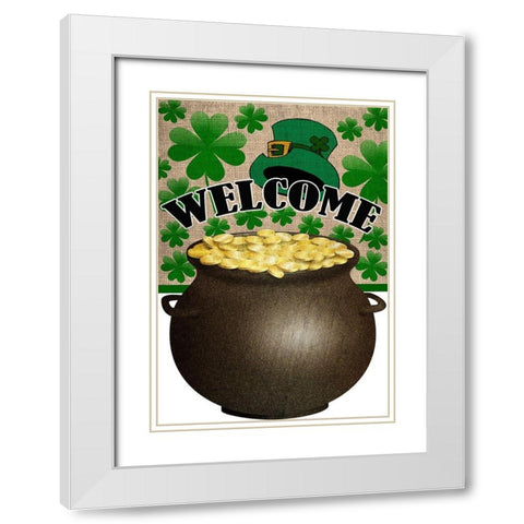 Welcome Irish White Modern Wood Framed Art Print with Double Matting by Kimberly, Allen