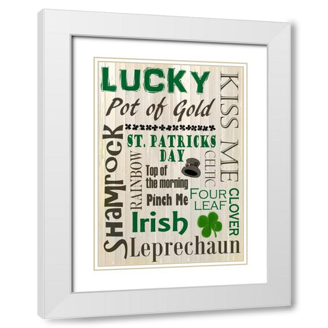 Saint Patricks Day White Modern Wood Framed Art Print with Double Matting by Kimberly, Allen
