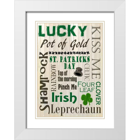 Saint Patricks Day White Modern Wood Framed Art Print with Double Matting by Kimberly, Allen