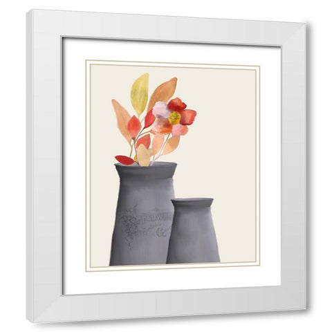 Colors of Fall 3 White Modern Wood Framed Art Print with Double Matting by Kimberly, Allen