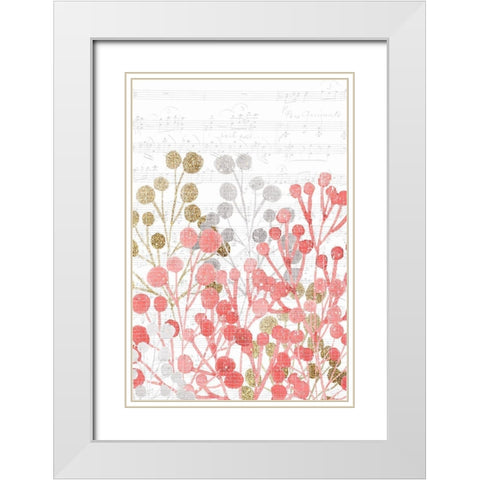Music in the Garden 1 White Modern Wood Framed Art Print with Double Matting by Kimberly, Allen