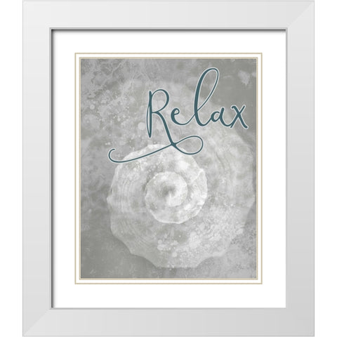 Relax White Modern Wood Framed Art Print with Double Matting by Kimberly, Allen