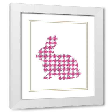 Bunny Gingham 2 White Modern Wood Framed Art Print with Double Matting by Kimberly, Allen