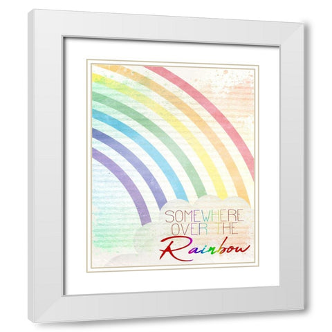 Somewhere Over the Rainbow 1 White Modern Wood Framed Art Print with Double Matting by Kimberly, Allen