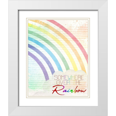 Somewhere Over the Rainbow 1 White Modern Wood Framed Art Print with Double Matting by Kimberly, Allen