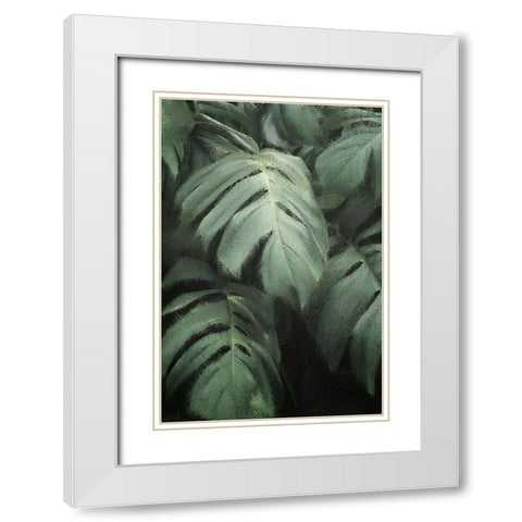Greenery 1 White Modern Wood Framed Art Print with Double Matting by Kimberly, Allen