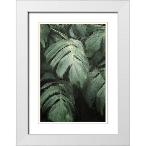 Greenery 1 White Modern Wood Framed Art Print with Double Matting by Kimberly, Allen