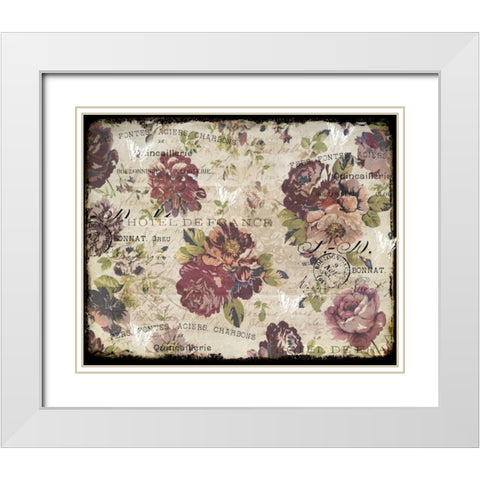 Hotel Floral Plum White Modern Wood Framed Art Print with Double Matting by Allen, Kimberly