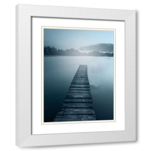 At the Dock White Modern Wood Framed Art Print with Double Matting by Kimberly, Allen