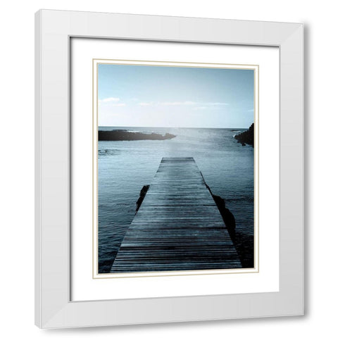Towards The Water White Modern Wood Framed Art Print with Double Matting by Kimberly, Allen