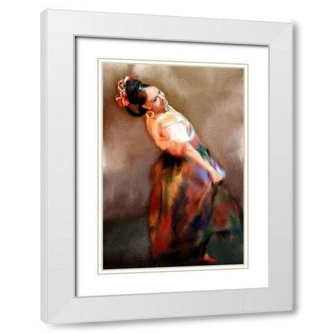 Dance White Modern Wood Framed Art Print with Double Matting by Kimberly, Allen