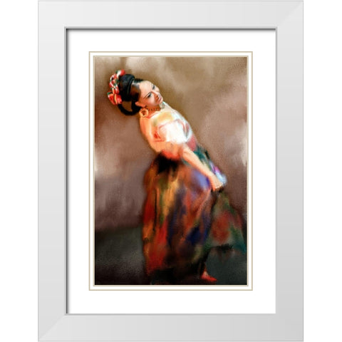 Dance White Modern Wood Framed Art Print with Double Matting by Kimberly, Allen
