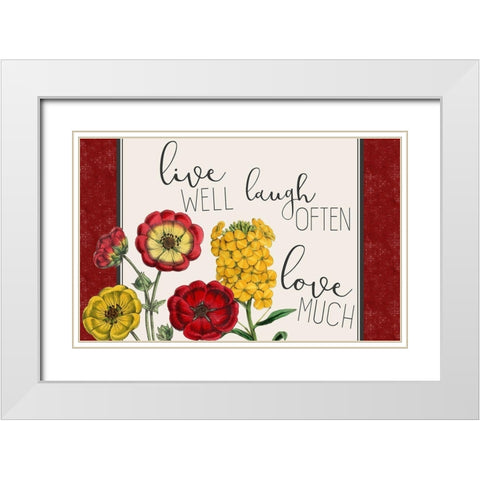 Live Well 1 White Modern Wood Framed Art Print with Double Matting by Kimberly, Allen